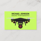 Carte De Visite Drone noir | Caméra drone | Photographie de drone (Devant)