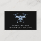 Carte De Visite Drone Pilot UAV Photographie QR Code moderne noir (Devant)