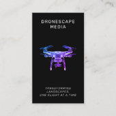 Carte De Visite Drone Pilot UAV Photographie QR Code moderne noir (Devant)