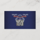 Carte de visite drone QR Code moderne pour la phot (Dos)