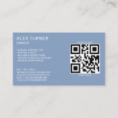 Carte De Visite Drone UAV Pilot Photographie QR Code moderne bleu (Dos)