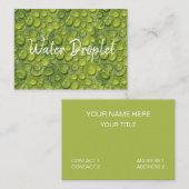 Carte De Visite Droplets d'eau Feuilles vertes Motif de la nature (Devant / Derrière)