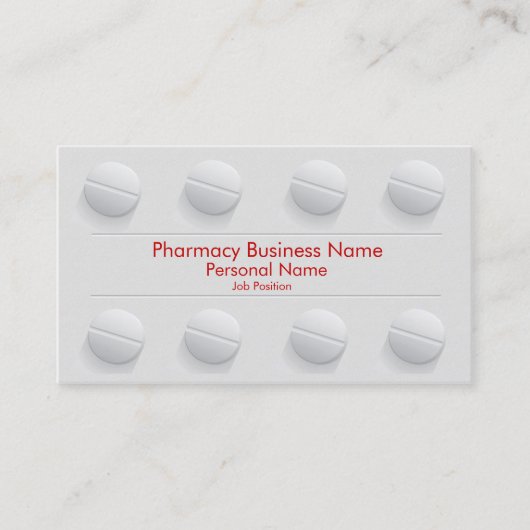 Carte De Visite Drugstore d'affaires de pharmacien de pharmacie (Devant)