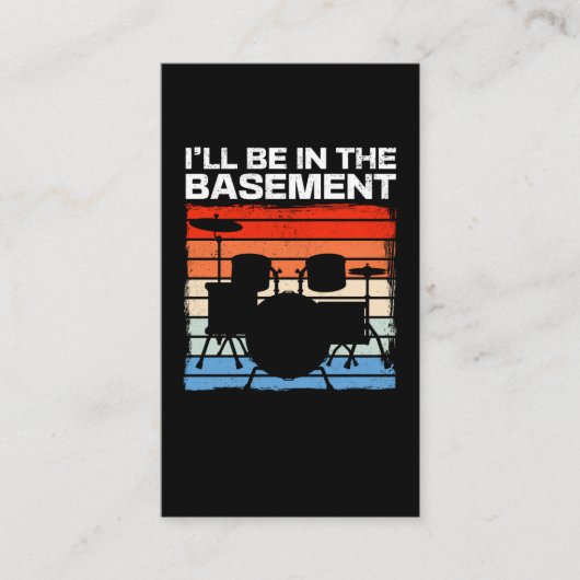 Carte De Visite Drum Set amusant Batteur rétro (Devant)