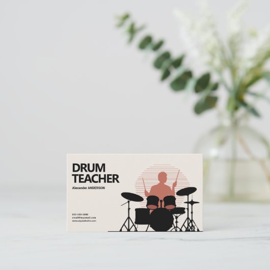 Carte De Visite Drum Teacher (Debout devant)