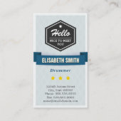 Carte De Visite Drummer - Creative Retro stylish (Devant)