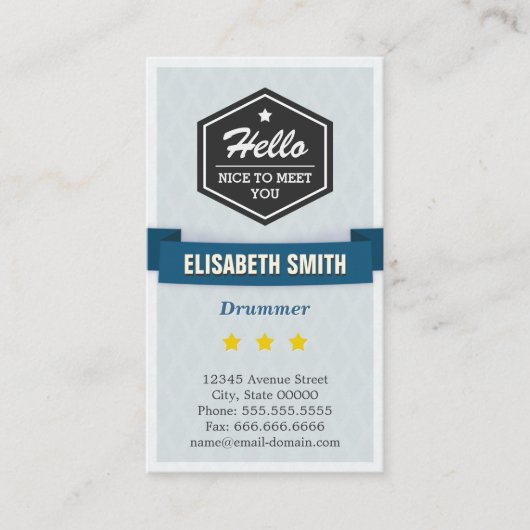Carte De Visite Drummer - Creative Retro stylish (Devant)