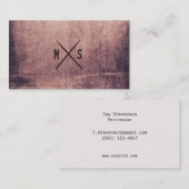 Carte De Visite Drummer Grunge Drumsticks Monogrammé (Devant / Derrière)