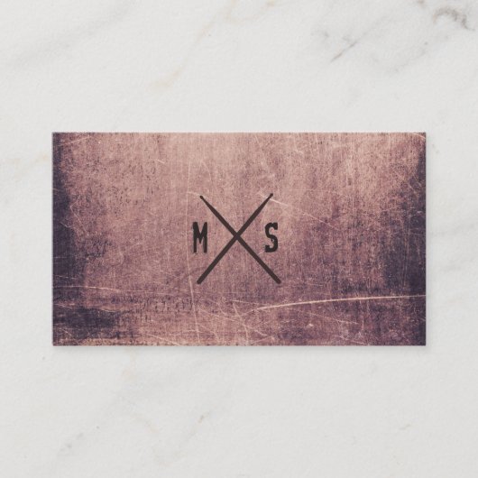 Carte De Visite Drummer Grunge Drumsticks Monogrammé (Devant)