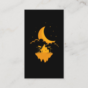 Carte De Visite Drummer Lune solo Drum Set Dream