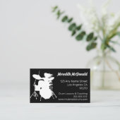 Carte De Visite Drummer Musician Drum Kit Music Teacher Drumming B (Debout devant)