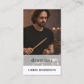 Carte De Visite Drummer Musician QR Code Photo (Devant)