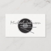 Carte De Visite Drums Drummer Percussion minima Black Music Cool (Devant)