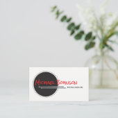 Carte De Visite Drums Drummer Percussion minima Black Music Cool (Debout devant)