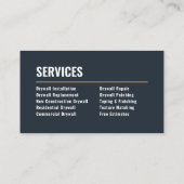 Carte De Visite Drywall Installation & Taping Modern Navy & Copper (Dos)