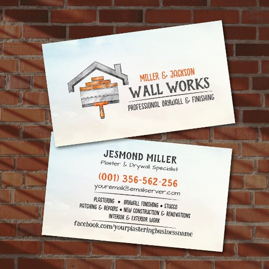 Carte De Visite Drywall Plastering Services Watercolor art