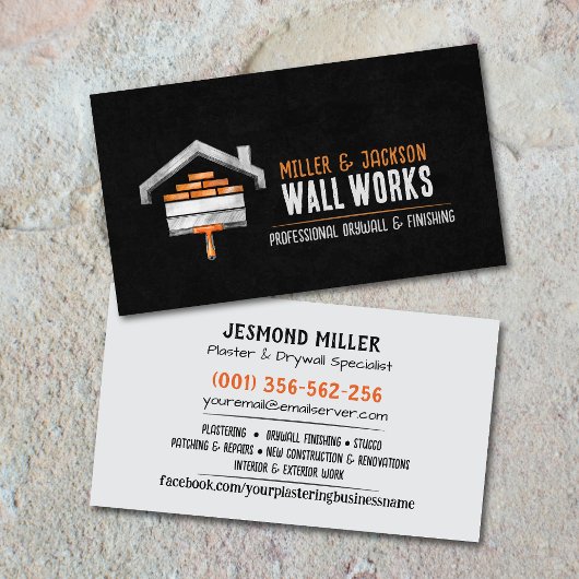Carte De Visite Drywall Plastering Services Watercolor art