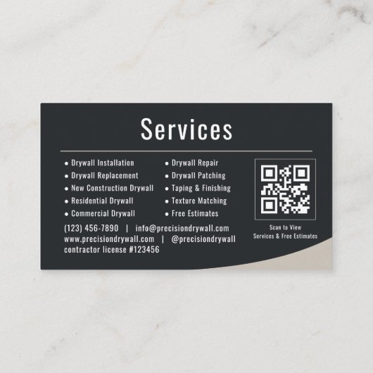Carte De Visite Drywall QR Code Professional (Dos)