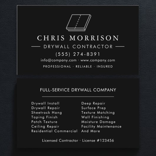 Carte De Visite Drywall Sheetrock Contractor