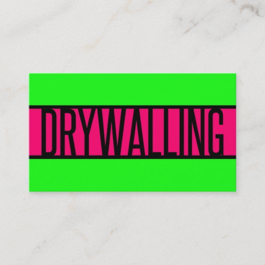 Carte De Visite Drywalling Neon Green et Hot Pink (Devant)