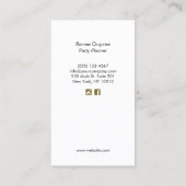 Carte de visite du ballon doré du planificateur de (Dos)