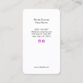 Carte de visite du ballon du planificateur de part (Dos)