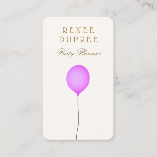 Carte de visite du ballon du planificateur de part (Devant)