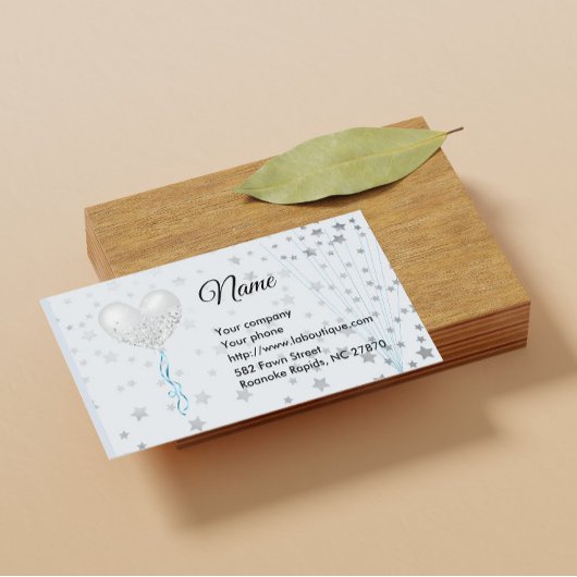 Carte de visite du ballon et des étoiles