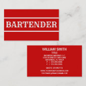 Carte de visite du barman (Devant / Derrière)