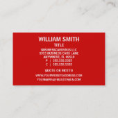 Carte de visite du barman (Dos)
