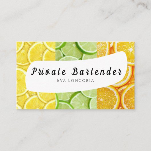 Carte de visite du barman privé (Devant)