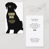 Carte de visite du Black Lab du formateur de chien (Devant / Derrière)