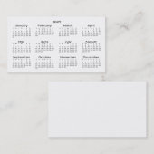 carte de visite du calendrier de la taille du port (Devant / Derrière)