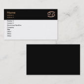 Carte de visite du cancer (Devant / Derrière)