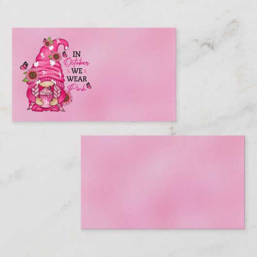 Carte de visite du cancer du sein (Devant / Derrière)