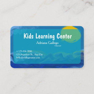 carte de visite du centre d'apprentissage pour enf