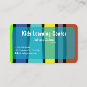 carte de visite du centre d'apprentissage pour enf