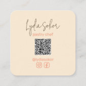 Carte de visite du chef pâtissier de code QR perso (Dos)