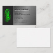 Carte de visite du chercheur privé sur les emprein (Devant / Derrière)