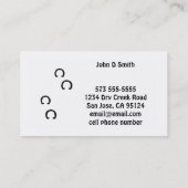 Carte de visite du cheval à dos d'âne (Dos)