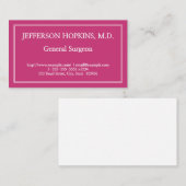 Carte de visite du chirurgien général de Plain (Devant / Derrière)