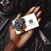 Carte de visite du code QR de Coiffeur afro-améric