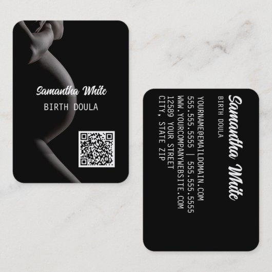Carte de visite du code QR de Doula (Devant / Derrière)