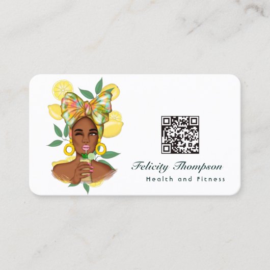 Carte de visite du code QR de la dame de la santé  (Devant)