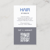 Carte de visite du code QR de la paire de cheveux (Dos)