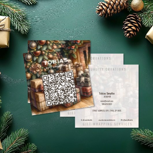 Carte de visite du code QR des fêtes de Noël