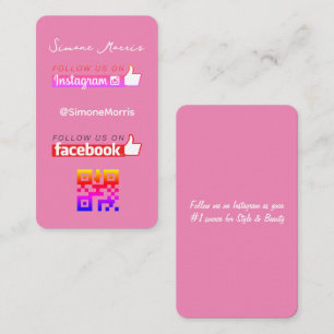 Carte de visite du code QR des médias sociaux