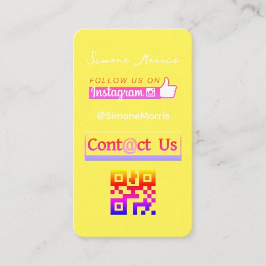 Carte de visite du code QR des médias sociaux (Devant)