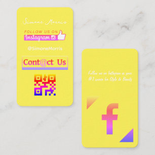 Carte de visite du code QR des médias sociaux