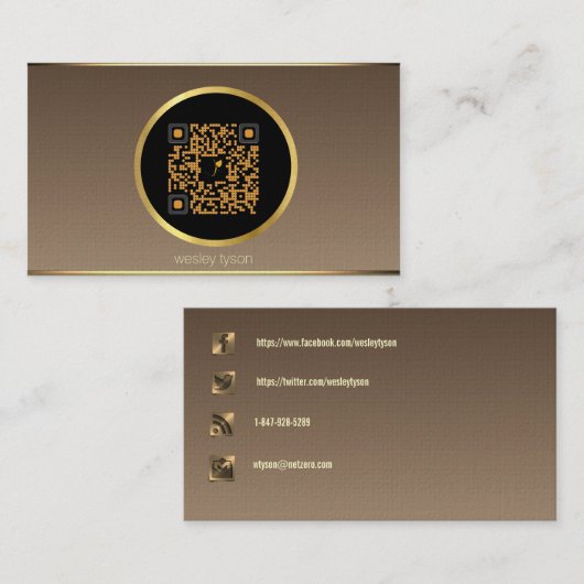 carte de visite du code qr des médias sociaux (Devant / Derrière)